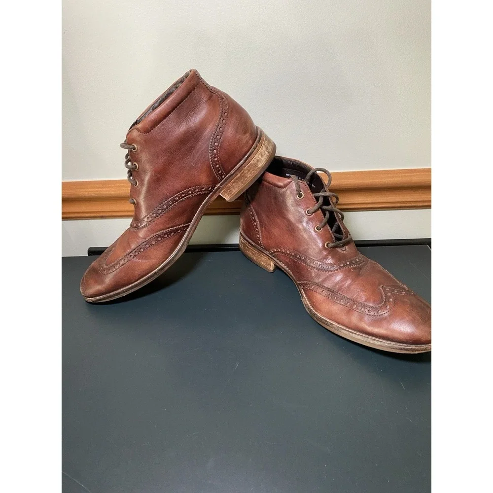 Cole Haan Liam Men 10M Brown‎ Leather Wingtip Ankle Chukka Boot C11053 Boho